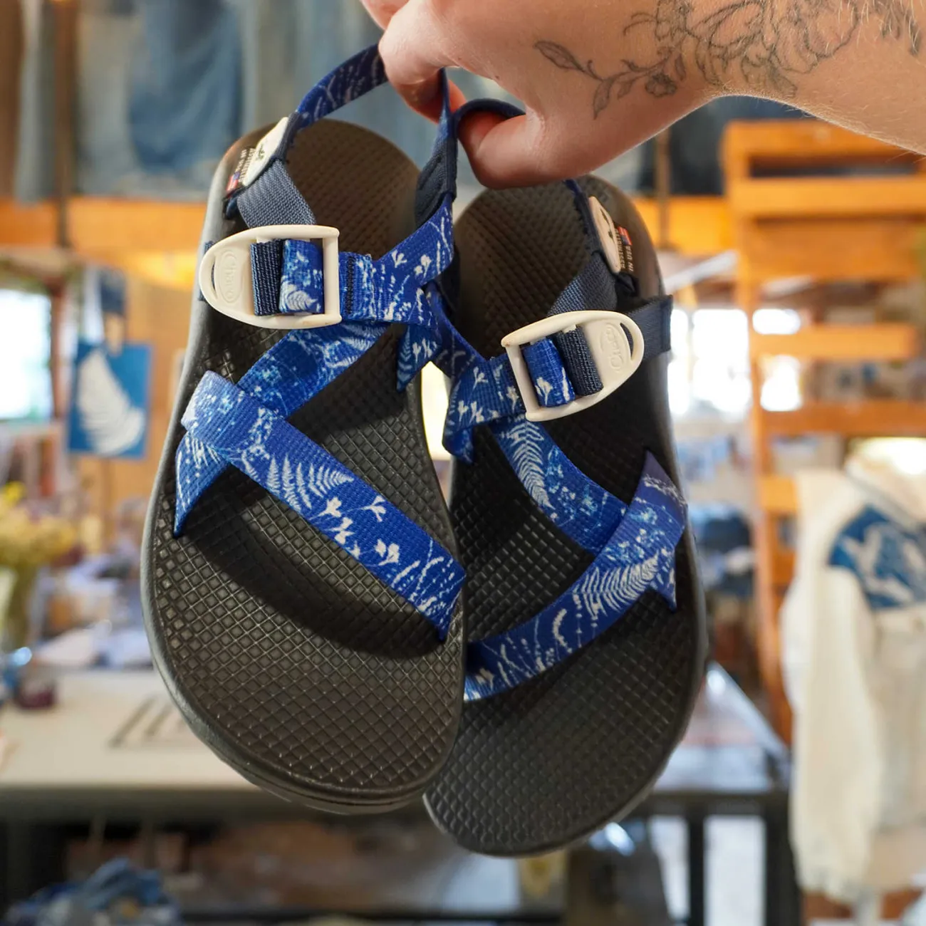 Z/ Adjustable Sandals|Sandals|Chaco Women's x KSX Art Z/1 Classic Sandal Cyanotype Blue