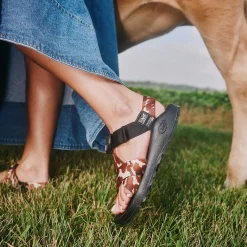 Z/ Adjustable Sandals|Sandals|Chaco Women's Mega Cow Z/1 Wide-Strap Classic Sandal Cow Print